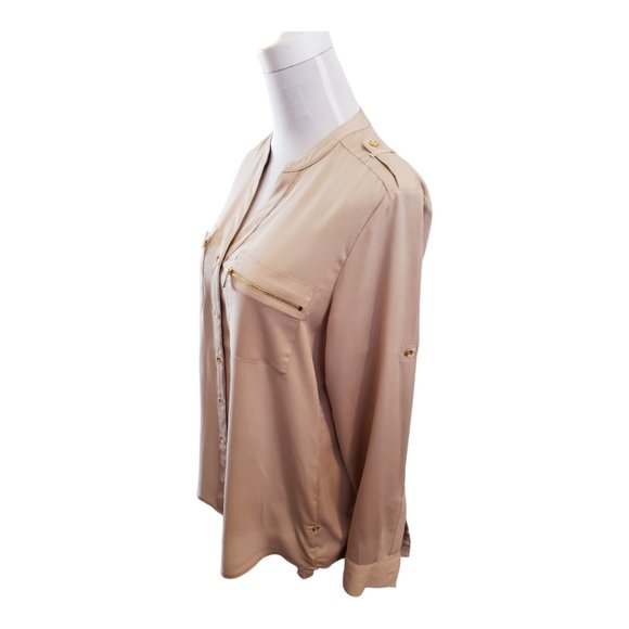 Calvin Klein Blouse with Roll-Up Sleeves - Size Medium - Picture 8 of 11